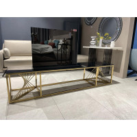 Тумба під телевізор TS026 золота нержавіюча сталь