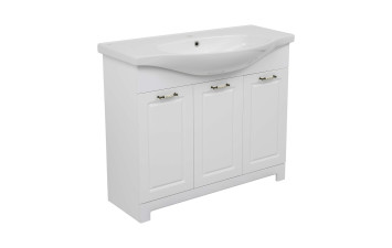 Тумба "Класік 2019" (білий колір) з умивальником "Lila" 100 см NEW