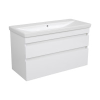 Тумба "Вінтаж" (білий глянець) 100 см з умивальником "Elite" (консольна)