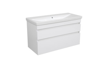Тумба "Вінтаж" (білий глянець) 100 см з умивальником "Elite" (консольна)