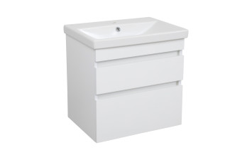 Тумба "Вінтаж" (білий глянець) 60 см з умивальником "Elite" (консольна)