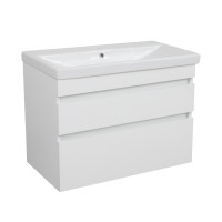 Тумба "Вінтаж" (білий глянець) 80 см з умивальником "Elite" (консольна)