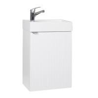 Тумба Fabio (білий мат) з умивальником MINI 40 см (консольна) ручка хром