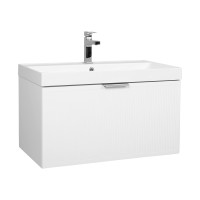 Тумба Fabio (білий мат) з умивальником Fabio 80 см (консольна) ручка хром