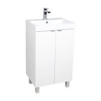 Тумба Fabio (білий мат) з умивальником Fabio 50 см (напольна) ручка хром