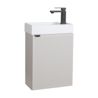 Тумба Fabio (кашемір) з умивальником MINI 40 см (консольна) ручка чорна