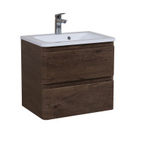 Тумба Акцент каштан Консольна 70 см з умивальником Альфа