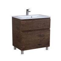 Тумба Акцент каштан Підлогова 100 см з умивальником Альфа