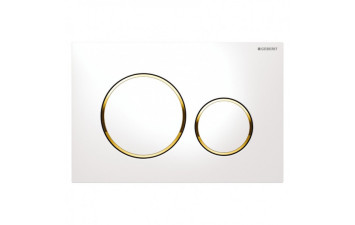 SIGMA20 змивна клавіша, подвійний змив, білий/позолота/білий Geberit