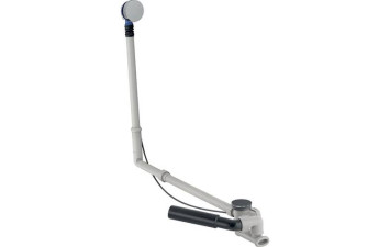 Сифон подовжений, з повор. ручкою та кришкою зливного отвору, d52,довжина73см, хром GEBERIT