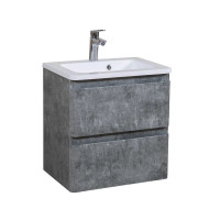 Тумба Акцент сірий мармур консольна 60 см з умивальником Альфа