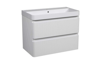 Тумба "Акцент ЛЮКС" ("037" / WHITE-MATT) з умивальником Deep 75 см (консольна)