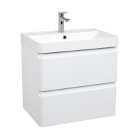 Тумба "Акцент ЛЮКС" ("037" / WHITE-MATT) з умивальником Deep 60 см (консольна)