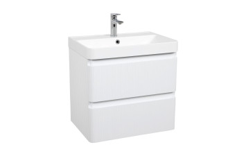 Тумба "Акцент ЛЮКС" ("037" / WHITE-MATT) з умивальником Deep 60 см (консольна)