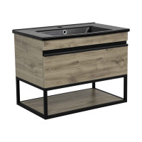 Тумба Loft-Iron (севілья) 75 см з умивальником Arte BLACK (консольна)