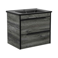 Тумба Loft-Neo (дуб морас) 65 см з умивальником Arte BLACK (консольна)