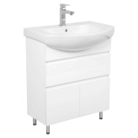 Тумба "Uno" (білий глянець) 70 см з умивальником "Руна"