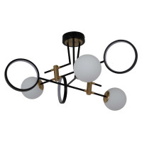 Люстра LED Strip 39W, E27 850*420 мм Залізо, акрил, скло Мідно-золотий,  чорний Astro