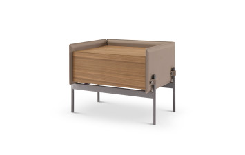 Приліжкова тумбочка GZ15 600х460х470 мм Шкіра Горіх Mexil