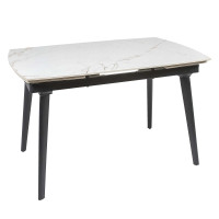 Стіл ZELOS 120(180)*80*75 Яскраве золото+чорний пісок, глянцеве покриття (CN002)