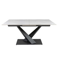 Стіл ENA 160(200)*90*75 Яскравий гірський камінь+чорний пісок, глянцеве покр.(CN003) к-кт(1-3)