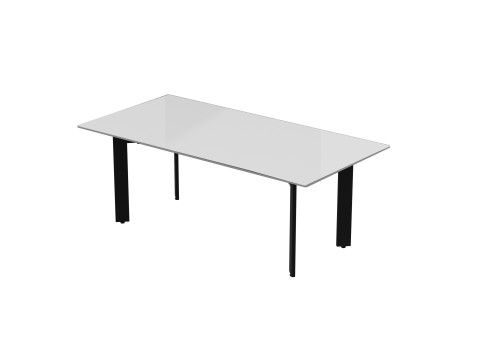 Стіл журнальний Kali 120x60x45 Скло біле (9mm) Rodos