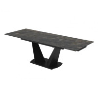 Стіл Луара 140(200)*80*76 Laminam Naturali Noir Desir (3 mm)