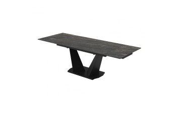 Стіл Луара 140(200)*80*76 Laminam Naturali Noir Desir (3 mm)