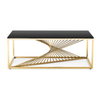 Журнальний столик TT 026 золота нержавіюча сталь, чорне скло 