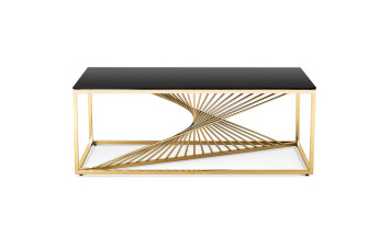 Журнальний столик TT 026 золота нержавіюча сталь, чорне скло 