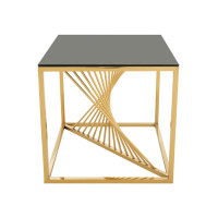 Консольний стіл СТ 109 золота нержавіюча сталь, чорне скло Sogni