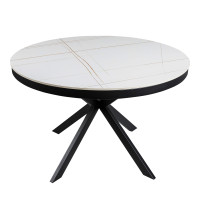 Обідній стіл OKT-2350 1200*760 Матовий білий, золото Hestia