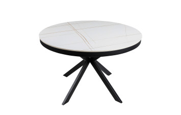 Обеденный стол OKT-2350 1200*760 Матовый белый, золото Hestia