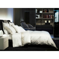 Комплект постільної білизни (Підковдра 200х220, прост. 270х290, 4 нав. 50х70) White pearl Luna Borgo Signoria