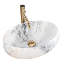 Умивальник REA Linda білий граніт мат