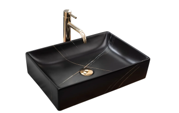 Умивальник REA Inga чорний мармур мат