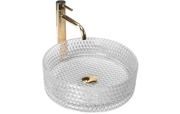 Умивальник REA Cristal Transparent прозорий накладний