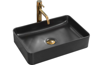 Умивальник REA Avia чорний мат накладний