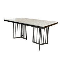 Обідній стіл DT102 Чорний титан нержав.сталь, мармур(125/90/75)