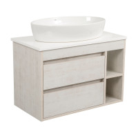 Тумба "Shelf" 100 см (нордленд) зі стільн. Loft-Iron та ум. "One" 67 см (овал) (конс.)