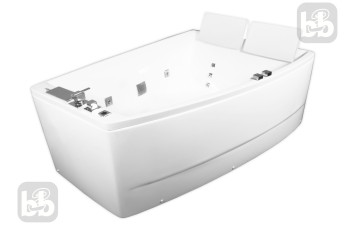 Ванна 170*120*63см асиметрична, права, з гідро та аеро масажем