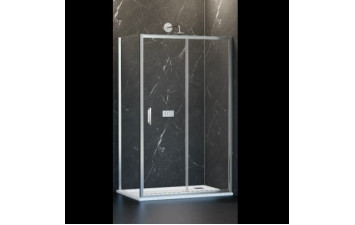 SUPRA 120х90х190см Кабіна асиметрична розсувна, скло прозоре Технопласт