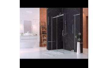 MAIN 120х90х200 Кабіна асиметрична розсувна, скло прозоре 8мм., покриття DP Active Технопласт