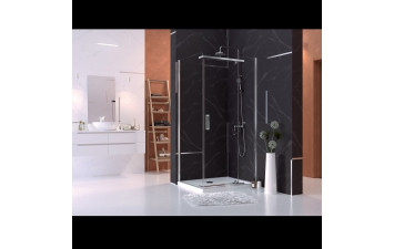 WERRA 100х80х195 Кабіна асиметрична відкривна, скло прозоре 6мм., покриття DP Active Технопласт