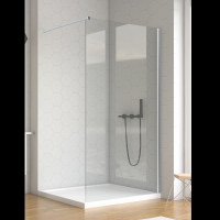 RIO GRANDE 90x195 см. Душова кабіна типу WALK-IN прозоре скло 8 мм., профіль хром Технопласт