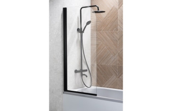 MODERN 1 Шторка для вани, black, скло прозоре 67/140 Технопласт