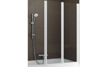 MODERN 3 Шторка, скло прозоре, профіль хром 120/140 Технопласт