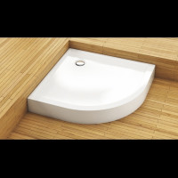 VICO Піддон 90х90х16см напівкруглий акриловий, інтегрована панель, злив 90. Технопласт