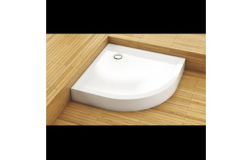 VICO Піддон 90х90х16см напівкруглий акриловий, інтегрована панель, злив 90. Технопласт