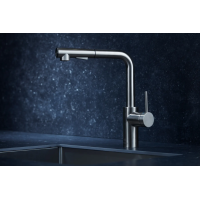 DUERO BASIC Змішувач ARMATURA для мийки настільний з витяжним душем INOX Технопласт